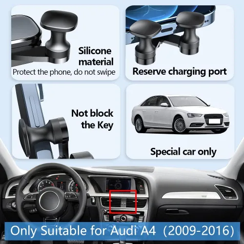 Miniatura 5 de Soporte para teléfono de coche para 2009 2010 2011 2012 2013 2014 2015 2016 Audi A4 A5 S4 S5 RS4 RS5 Allroad Accesorios para automóviles Decoración