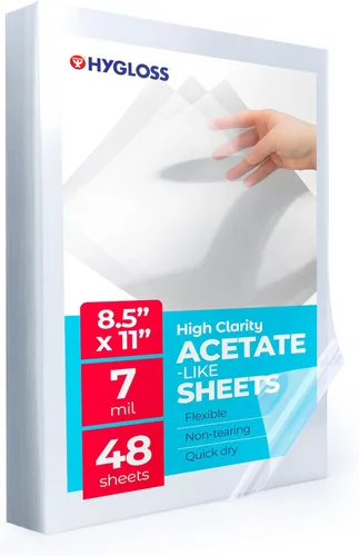 Miniatura 10 de Hygloss Hojas de papel de acetato de 8.5" x 11" - 7 mil hojas de acetato transparentes para proyectos de manualidades, hojas de plantilla