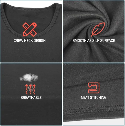 Miniatura 3 de Patelai 3 conjuntos de ropa interior térmica para hombre, capa base larga con forro polar para invierno clima frío