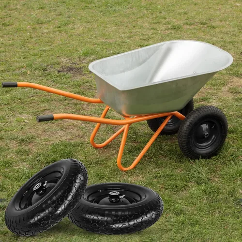 Miniatura 7 de Neumático sólido sin pinchazos de 14.5" 4.80/4.00-8 y rueda con rodamiento de 3/4 y 5/8, cubo centrado de 3" -6" para carrito de patio, vagón