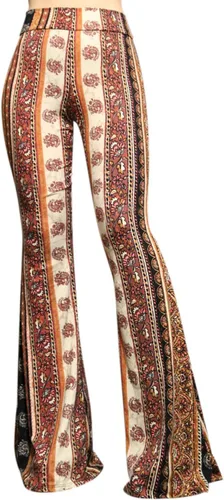 Miniatura 49 de ShopMyTrend - Pantalones de yoga largos con piernas anchas y acampanadas estilo palazzo, con cintura alta, para mujer