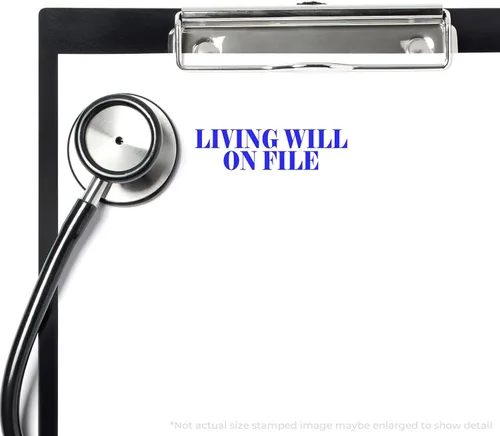 Miniatura 4 de Sello grande preentintado Living Will On File, suministros de oficina médica, diseño delgado, portátil, fácil de llevar, tamaño aproximado de 3/4 x