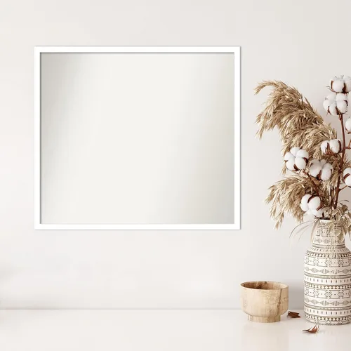 Miniatura 592 de Amanti Art Espejo de baño blanco para sobre el fregadero, 32 x 45 pulgadas, espejo de tocador rectangular blanco esbelto, marco de madera moderno