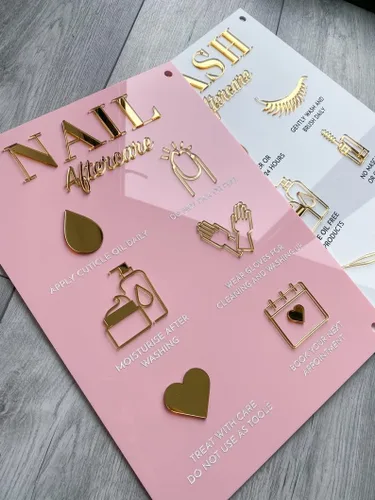 Miniatura 5 de Custom 3D Lash Aftercare Advice Sign Beauty Engraved Acrylic Sign Lash Salon Sign Aesthetics Aftercare Sign Eyelash Care Sign
