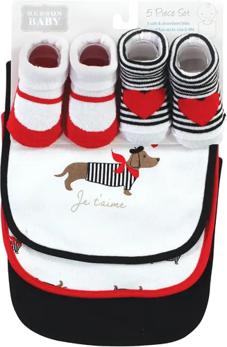 Miniatura 2 de Hudson Baby Unisex BabyCotton Bib and Sock Set