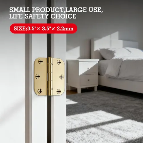 Miniatura 15 de Paquete de 30 bisagras redondeadas con radio de 5/8", de hierro, planas, herrajes para puertas, decoración de puertas dobles, habitación, oficina