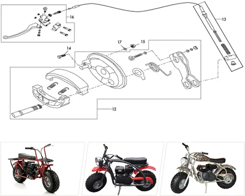 Miniatura 2 de YOXUFA Kit de palanca de freno de bicicleta para Coleman CT200U CT200U-EX BT200X Baja Warrior Heat MB200 Massimo Axis M200 Predator 212 196cc 200cc