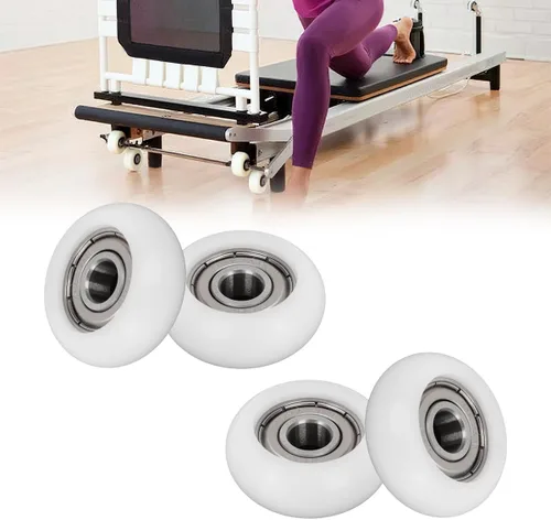 Juego de 4 ruedas de repuesto para Aero Pilates Reformer, fáciles de instalar, deslizamiento suave y silencioso Blanco