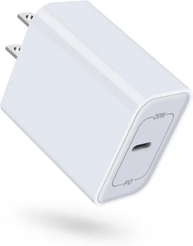 Cargador rápido USB C, adaptador de corriente USB C de 20 W, cabeza de cubo de carga rápida para iPhone 17e/17 Pro Max/17 Pro/17/16e/16/16 Pro/16