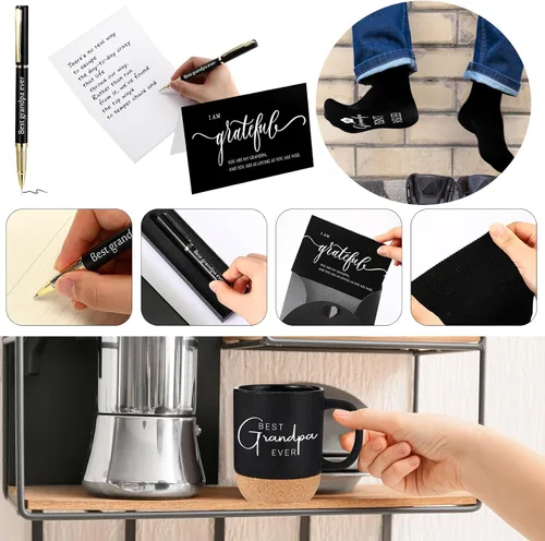 Miniatura 3 de ReliThick Juego de 6 regalos para el mejor abuelo para hombres, regalos del día del padre, regalos del abuelo, 13.5 onzas, tazas de cerámica