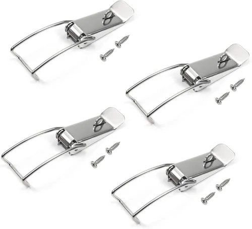 4 cerrojos de palanca con resorte de 4.665 in/4.67 pulgadas, acero inoxidable 201, cerraduras de resorte con resorte, accesorios para gabinetes, 4