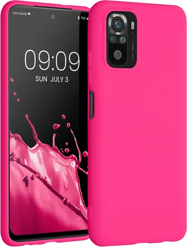 Miniatura 8 de kwmobile Funda compatible con Xiaomi Redmi Note 10 / Note 10S - Funda de silicona TPU metálica suave y delgada - Azul caribeño metálico