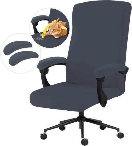 Miniatura 76 de Fundas elásticas para asiento de silla de oficina de escritorio - Funda universal de spandex para silla de computadora - Fundas removibles lavables