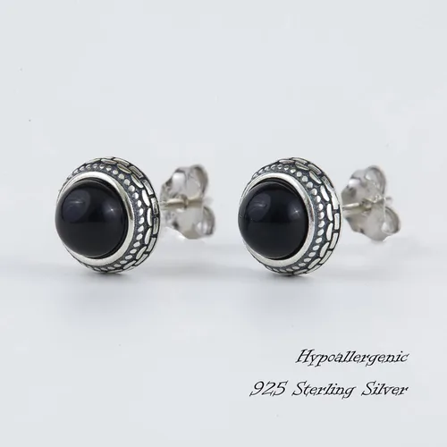 Miniatura 2 de Aretes de plata de ley con piedra natal de cristal real, joyería para mujer, moda occidental 925, envejecida, bohemia, hecha a mano, el mejor regalo