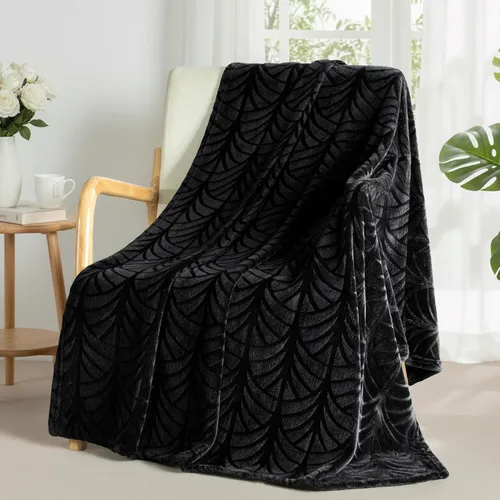 Whale Flotilla Manta de franela y forro polar para sofá, manta suave y esponjosa de terciopelo con patrón vintage decorativo para todas las Negro