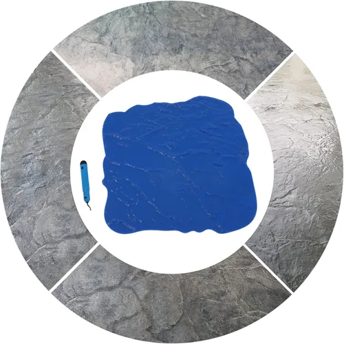 Miniatura 4 de Patrón concreto de la pizarra, 18''x18" estera azul de la piel del sello de la impresión de la textura del cemento concreto azul para imprimir