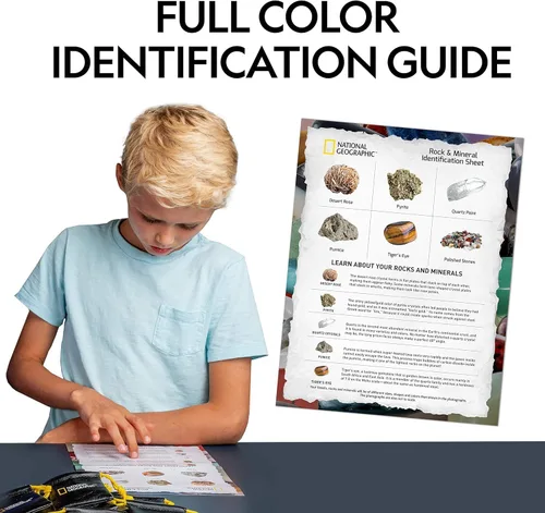 Miniatura 6 de Kit de colección de rocas de National Geographic para niños – 1.25 lb. Rocas, minerales y piedras preciosas surtidas y 50 rocas y minerales geniales