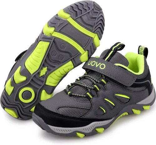 Miniatura 6 de UOVO Botas de senderismo resistentes al agua para niños, zapatos para caminar al aire libre, antideslizantes, al tobillo, zapatos deportivos