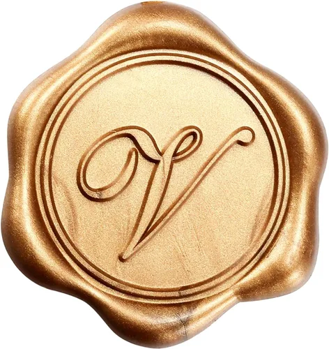 Miniatura 33 de Yoption - Pegatinas de sello de cera con letra inicial del alfabeto L, paquete de 100 unidades, autoadhesivas, estilo antiguo dorado, para sobres