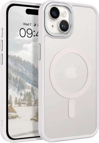 Miniatura 16 de BENTOBEN Compatible con iPhone 15 Plus, Funda de teléfono magnética translúcida mate delgada a prueba de golpes [Compatible con MagSafe] Funda