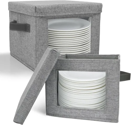 Miniatura 38 de HOMELUX THEORY 8 piezas de contenedores de almacenamiento de porcelana de carcasa dura, almacenamiento de tazas, copas de vino, utensilios