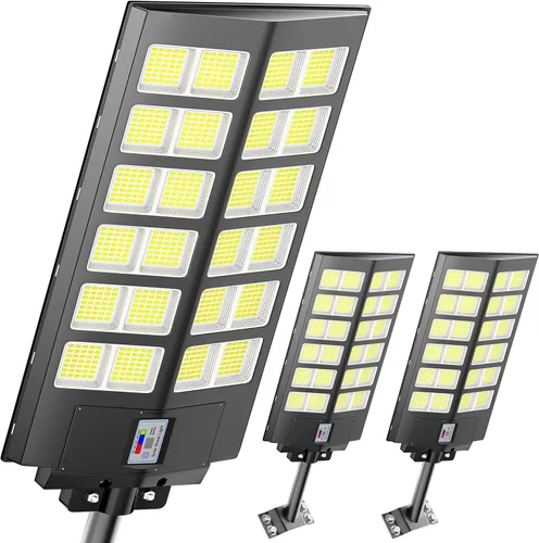 Miniatura 14 de Luz de calle solar loyoele de 8000 W para exteriores, resistente al agua, luz de calle LED solar al aire libre de 120,000 lúmenes 7000 K