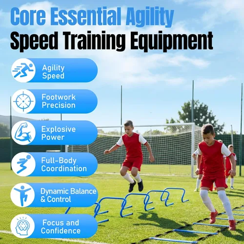 Miniatura 7 de Agility Ladder,Soccer Training Equipment Set,20ft Speed Ladder,4 Agility Hurdles,Football Basketball Training Equipment,Football Accessories for