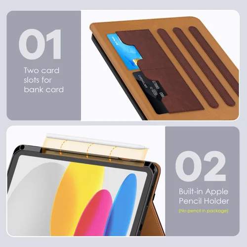 Miniatura 6 de OKP Funda para iPad de 11 pulgadas (A16) 2025 / 10ª Generación 2022, para iPad de 11ª / 10ª generación de 10.9 pulgadas con soporte para lápices