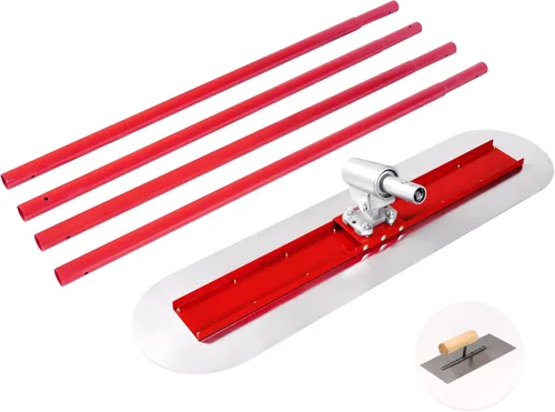 Miniatura 9 de Bull Float Kit de herramientas flotadoras de hormigón de 48"x12" Fresno, kit de tablero de acero inoxidable de extremo redondo, herramientas