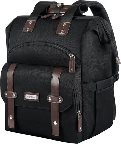 Mochila para portátil para mujer, para trabajo de doctoras, profesoras, enfermeras, de 15.6 pulgadas, mochila universitaria de apertura amplia con