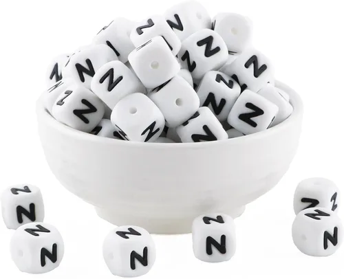 Miniatura 16 de Cuentas de silicona de corazón cuadrado blanco de 0.472 pulgadas, 20 cuentas de silicona con números de corazón para hacer llaveros, ideal
