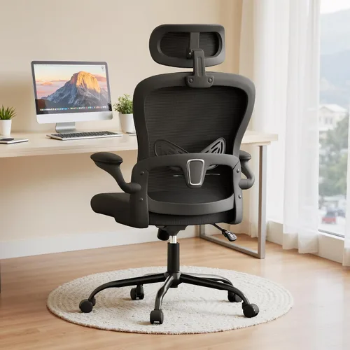 Miniatura 7 de Furmax Silla de oficina ergonómica ejecutiva con respaldo alto para computadora con reposacabezas 3D, reposabrazos de apoyo lumbar ajustables