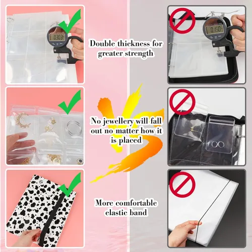 Miniatura 7 de Libro Grande Transparente de Almacenamiento de Joyería con 300 Bolsillos y 150 Fundas para Joyería, Organizador de Joyería de Viaje