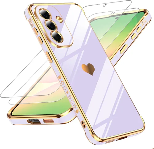 Miniatura 54 de LeYi for Moto G 5G 2025 Case: with Tempered Glass Screen Protector [2 Pcs]+ Full Camera Lens Protection,Love Heart Plating Cute Luxury Soft TPU