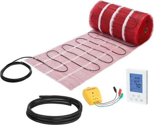 Miniatura 16 de VEVOR Tapete de calefacción de suelo, 30 pies cuadrados, sistema de calefacción eléctrica radiante en el suelo con termostato digital de detección