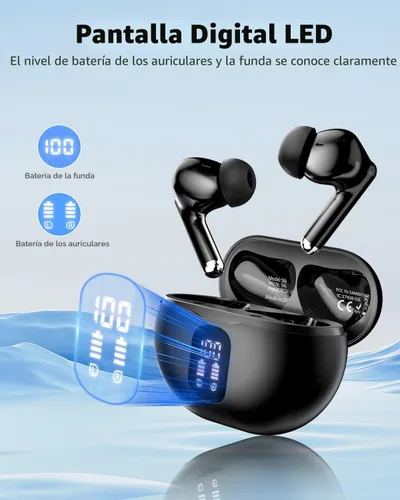 Miniatura 2 de Auriculares inalámbricos, auriculares Bluetooth 5.4 con 50 horas de reproducción, auriculares estéreo de graves profundos, llamadas claras