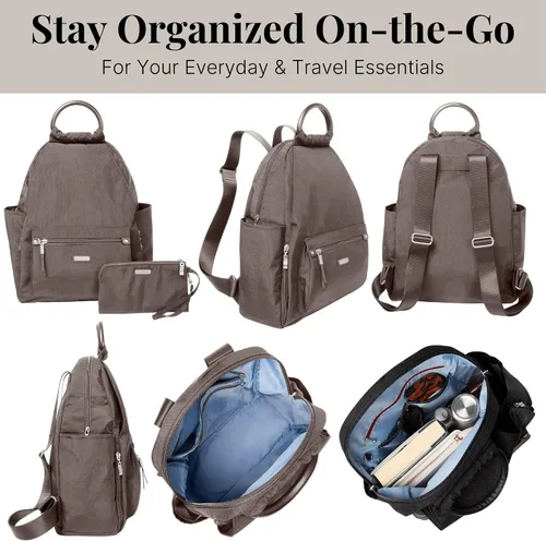 Miniatura 18 de Baggallini Mochila todo el día para mujer con pulsera de teléfono RFID, Negro, talla única