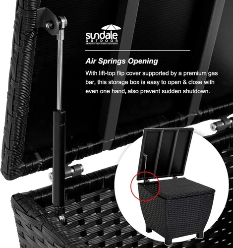 Miniatura 5 de Sundale Outdoor Caja de Almacenamiento Pequeña para Terraza con Tapa, Contenedor de Almacenamiento Exterior Pequeño de 13 Galones para Mangueras