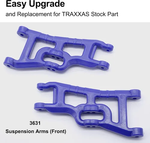 Miniatura 3 de OGRC - Paquete de 4 brazos de suspensión delantera y trasera de plástico para 1/10 Traxxas Slash 2WD F-150 de repuesto de 2555 3631 (azul)
