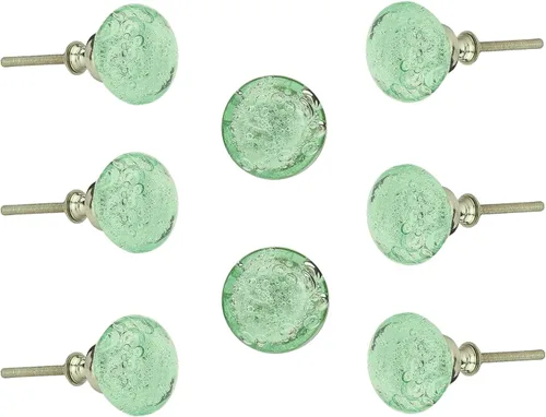 Miniatura 13 de Perilla Home Juego de 4 pomos de burbujas – Perillas decorativas de cristal verde claro – Pomo de cristal para decoración del hogar