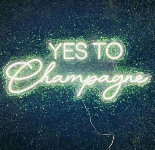 Miniatura 3 de Letreros de neón de champán Yes to Champagne, decoración de fiesta de pared, letrero de luz de neón LED, decoración de boda, telón de fondo de boda