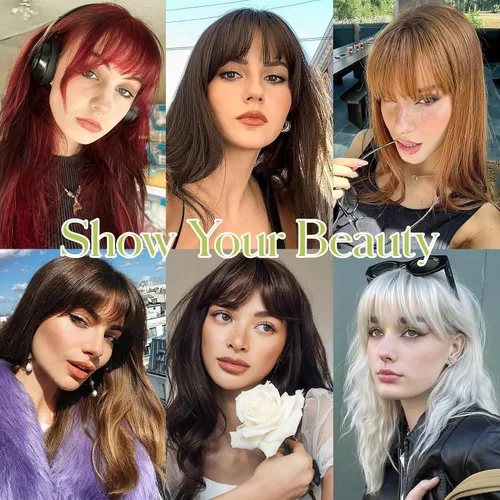 Miniatura 6 de Bangs Hair Clip in Bangs, French Ash Blonde Fake Bangs Hair Clip on Bangs for Women Fringe with Temples Hairpieces Faux Bangs for Daily Wear