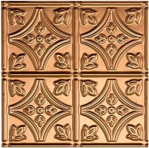Miniatura 20 de FASÄDE Panel de techo decorativo de vinilo con pegamento de estilo tradicional y patrón 1 en níquel cepillado (muestra de 12 x 12 pulgadas)