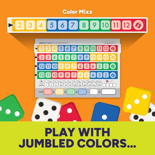 Miniatura 3 de Gamewright Qwixx Mixx - Juego de mesa genuino, tarjetas de puntuación de repuesto para mejorar el juego Qwixx - Un juego de dados rápido