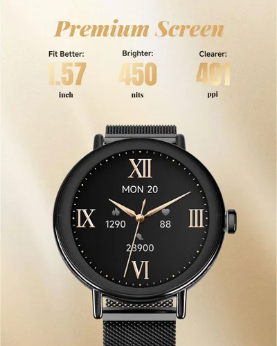 Miniatura 7 de TOOBUR Reloj inteligente para mujeres con dos bandas, reloj de seguimiento de actividad física, monitor de frecuencia cardíaca, contador de pasos