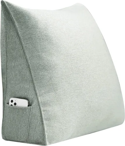 Miniatura 4 de Almohada de Lectura Triangular con Cuña para Cabecero, Almohada de Apoyo para Sentarse en la Cama, Almohada de Respaldo para Sofá, Relleno de Lino