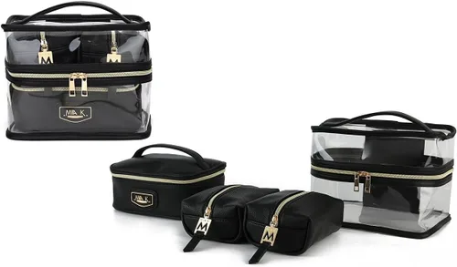 Miniatura 11 de MKF 4PCS elegante bolsa de cosméticos portátil maquillaje viaje organizador caso, Emma Fucsia