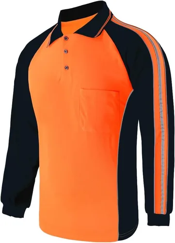Camisa de seguridad de alta visibilidad, manga corta y larga, polo reflectante, camisetas de trabajo para hombres