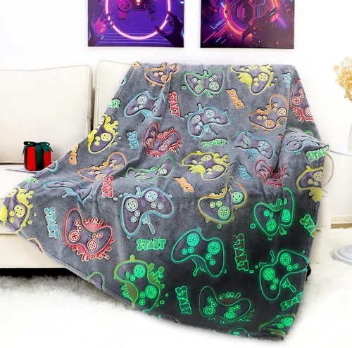 Miniatura 10 de OHOIT Regalos para jugadores, juguetes para niños, novio, manta de juego que brilla en la oscuridad para niños, regalo de gamepad para cumpleaños