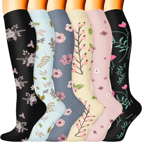 Miniatura 17 de Sooverki - Calcetines de compresión de cobre para circulación, para mujeres y hombres, 6 pares, para correr, atletismo, medicina, enfermería, viajes
